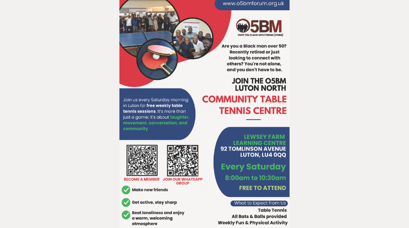 Luton North Table Tennis Flyer
