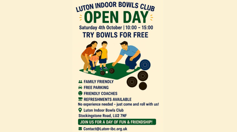 Luton indoor bowls club open day Luton indoor bowls club open day